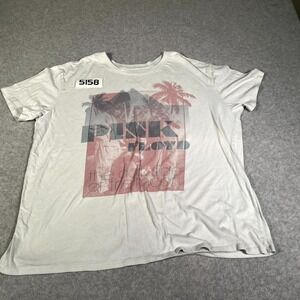 Pink Floyd T Shirt Mens L White Cotton Graphic Print The Dark Side of The Moon